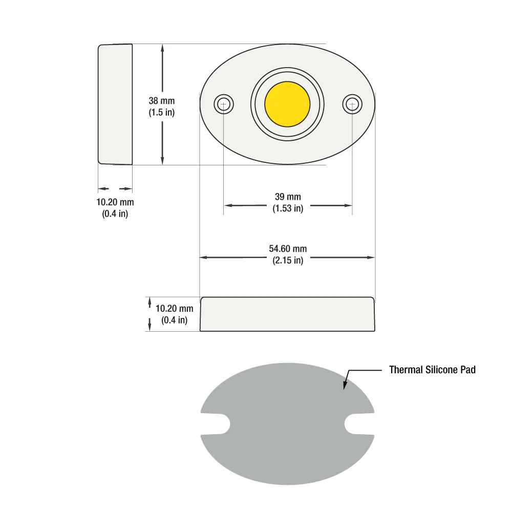 CBAC-84-30135-120V-40 COB Paragon LED Module with GPH48135AC LED Holder, 120V 16W 4000K - Image 2