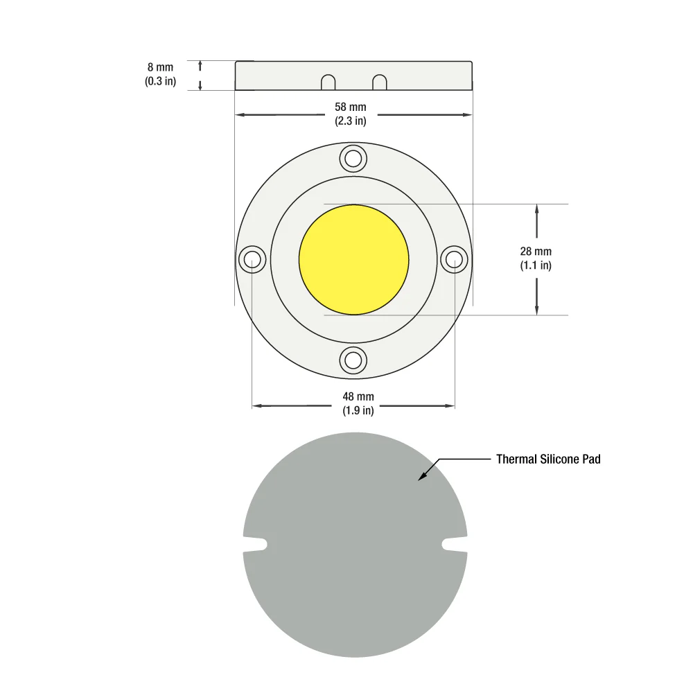 CDAC-80-5028-120V-50 COB Paragon LED Module with HT5828 LED Holder, 120V 20W 5000K - Image 2