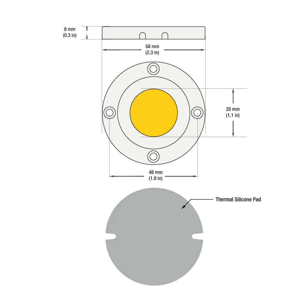 CDAC-136-5028-347-30 COB Paragon LED Module with HT5828 LED Holder, 347V 30W 3000K - Image 2