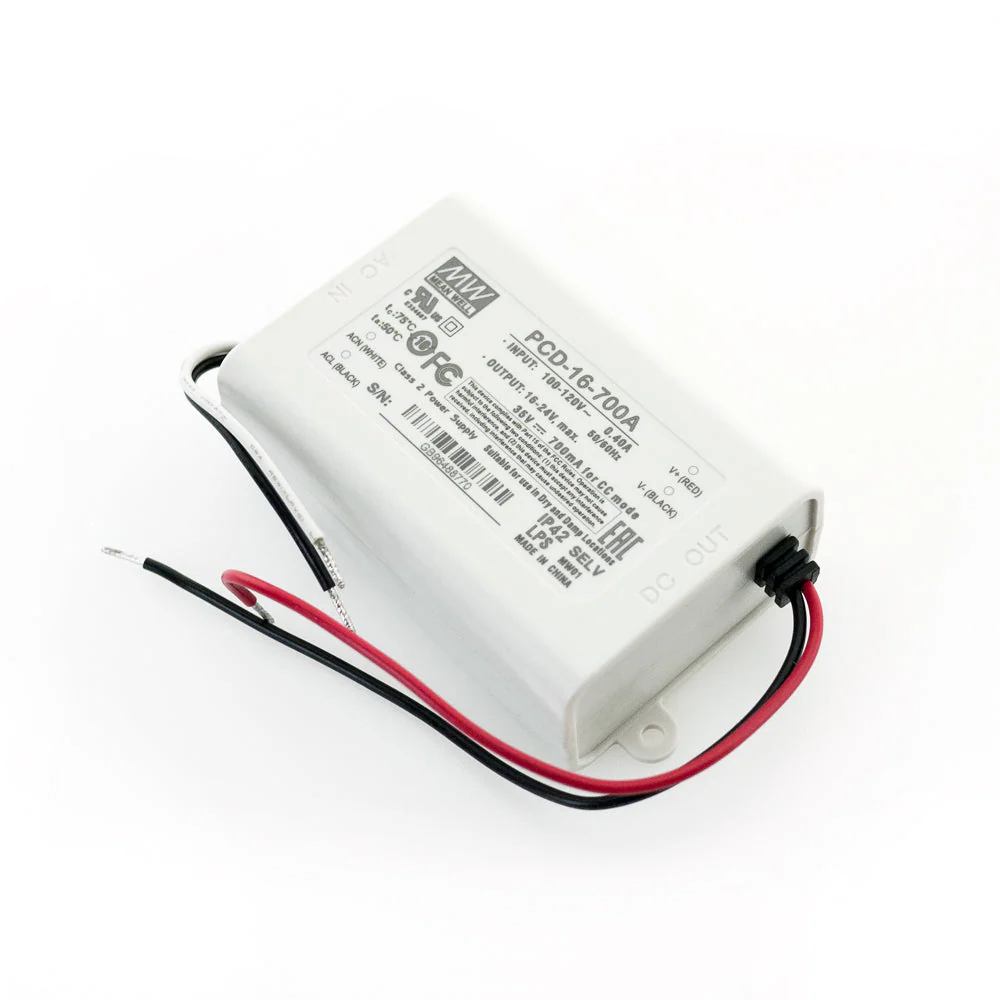 Mean well PCD-16-700A Constant Current LED Driver, 700mA 16-24V 16W - Image 3