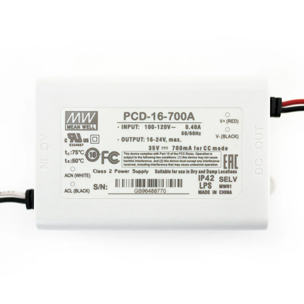 Mean well PCD-16-700A Constant Current LED Driver, 700mA 16-24V 16W - Image 4