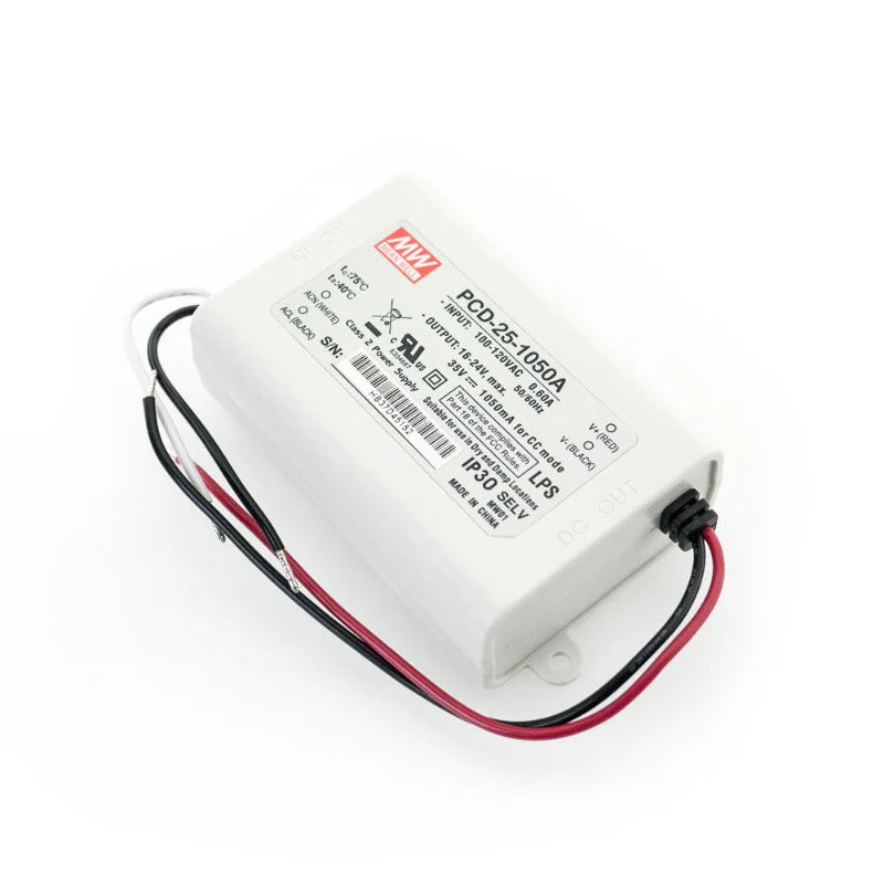 Mean Well PCD-25-1050A Constant Current LED Driver, 1050mA 16-24V 25W - Image 4