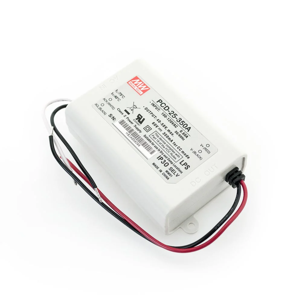 Mean well PCD-25-350A Constant Current LED Driver, 350mA 40-58V 20.3W - Image 3