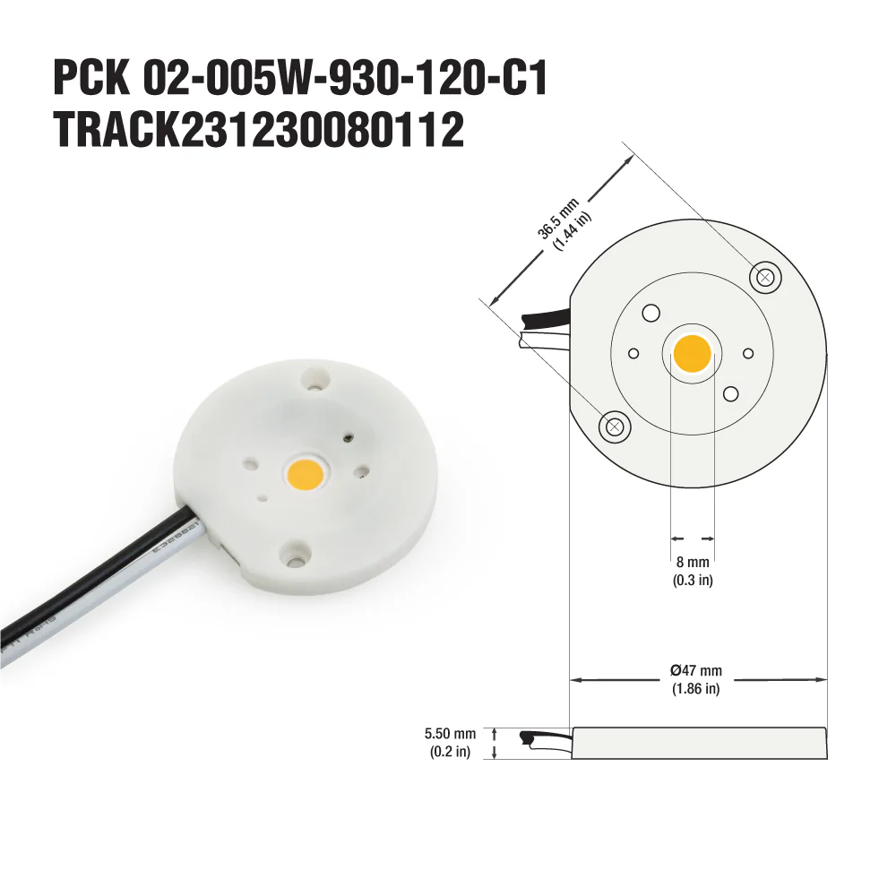 PCK 02-005-930-120-C1 YUNLT LED Module, 120V 5W 3000K(Warm White) - Image 2