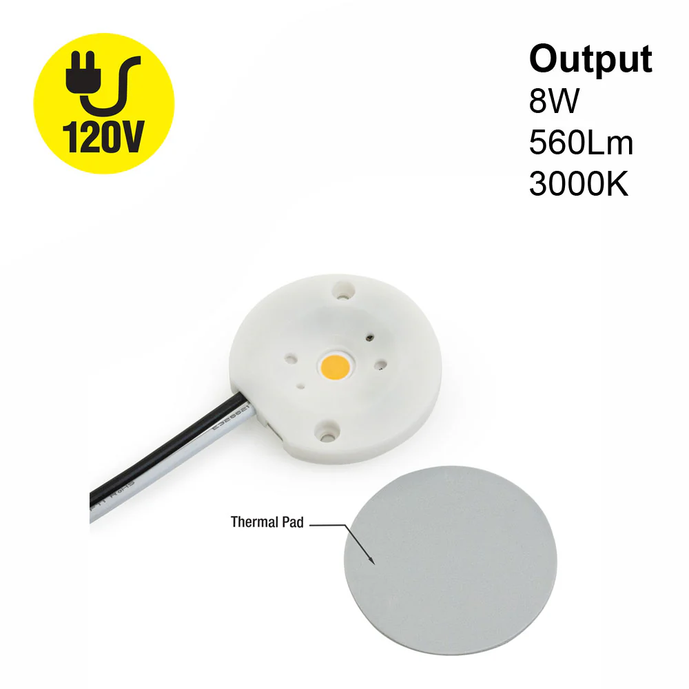 PCK 02-008-930-120-C1 YUNLT LED Module, 120V 8W 3000K(Warm White)