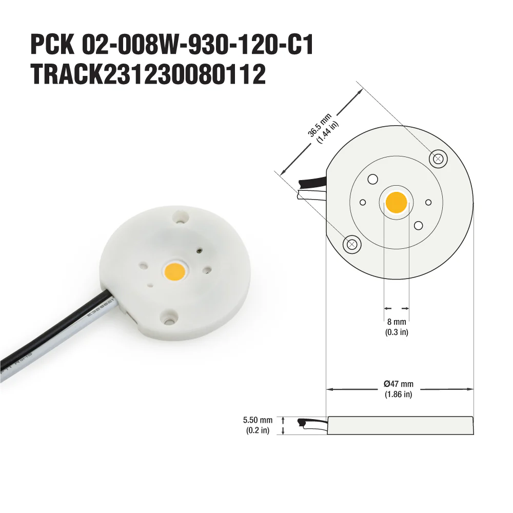 PCK 02-008-930-120-C1 YUNLT LED Module, 120V 8W 3000K(Warm White) - Image 2