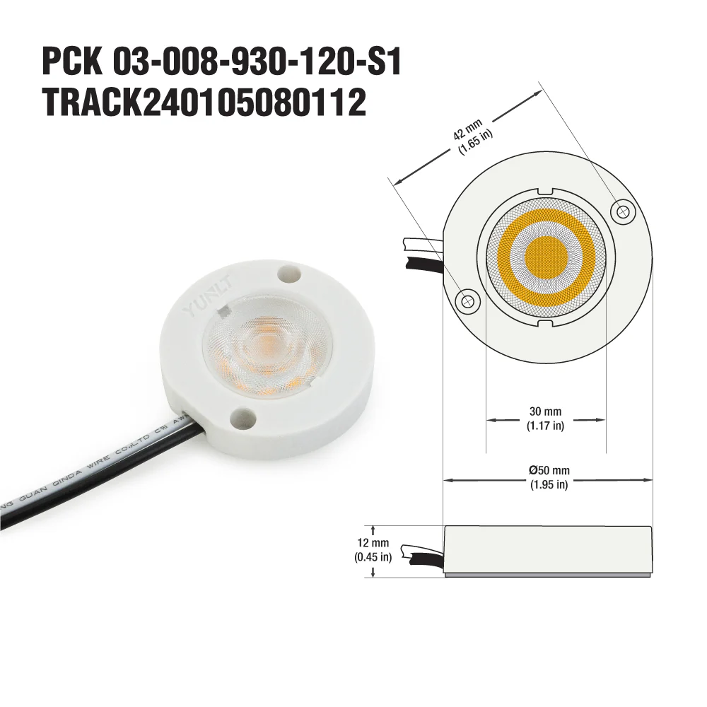 PCK 03-008-930-120-S1 YUNLT LED Module, 120V 8W 3000K (Warm White) - Image 2