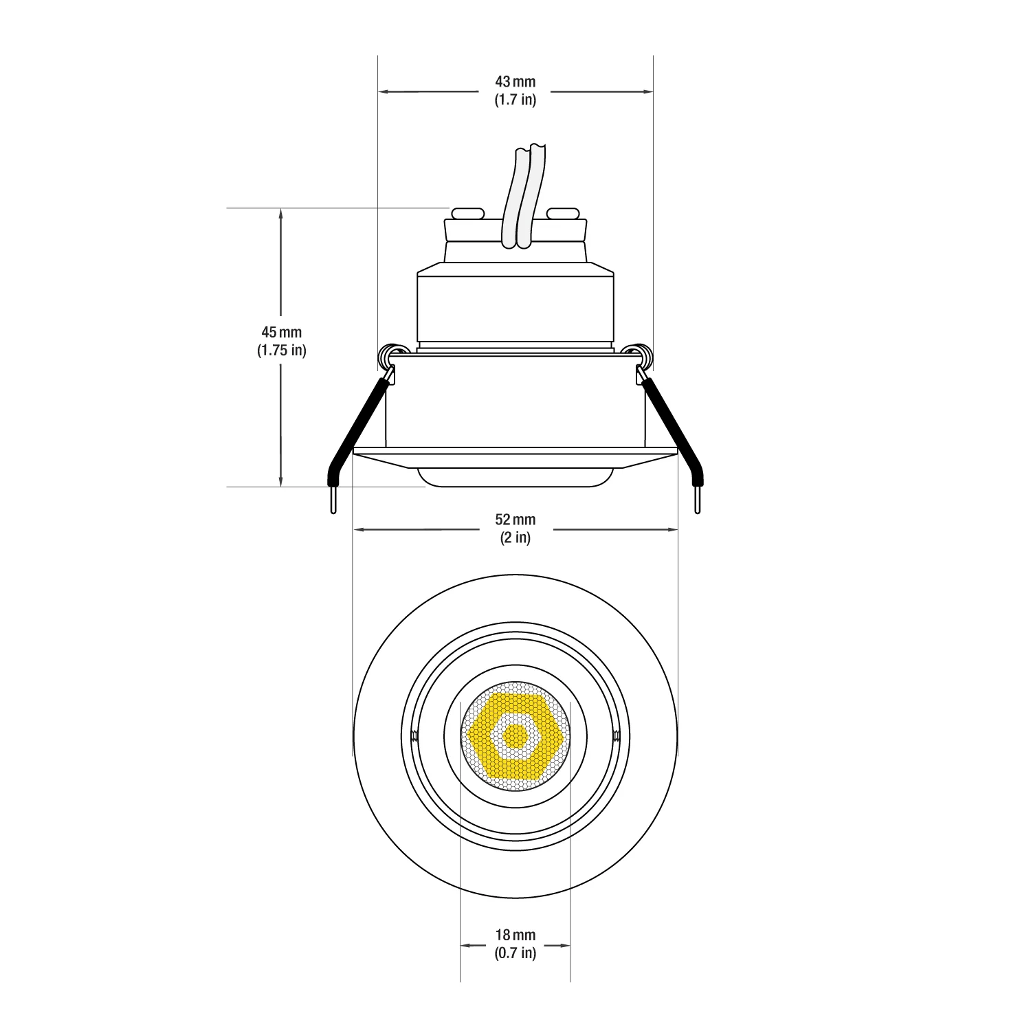 RD24-3W-30K-BK Round Downlight / Ceiling Light, 12V 3W Black - Image 2