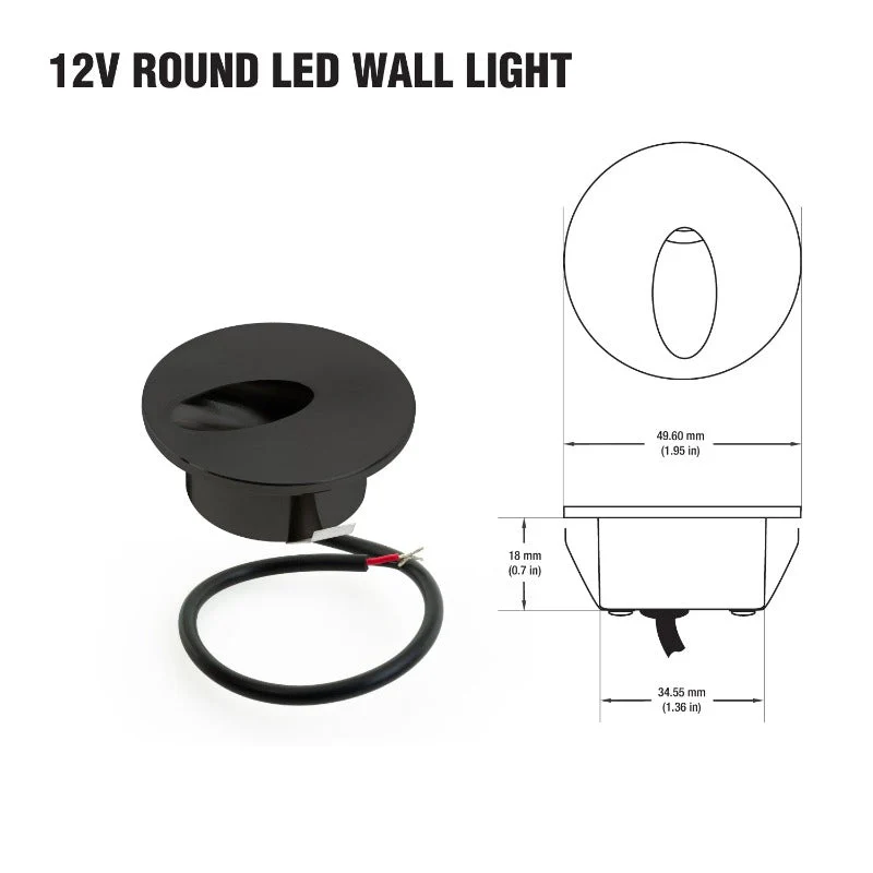 RD25-1W-3K-ORB Round Dimmable LED Step Light, 12V 1W 3000K(Warm White) - Image 2