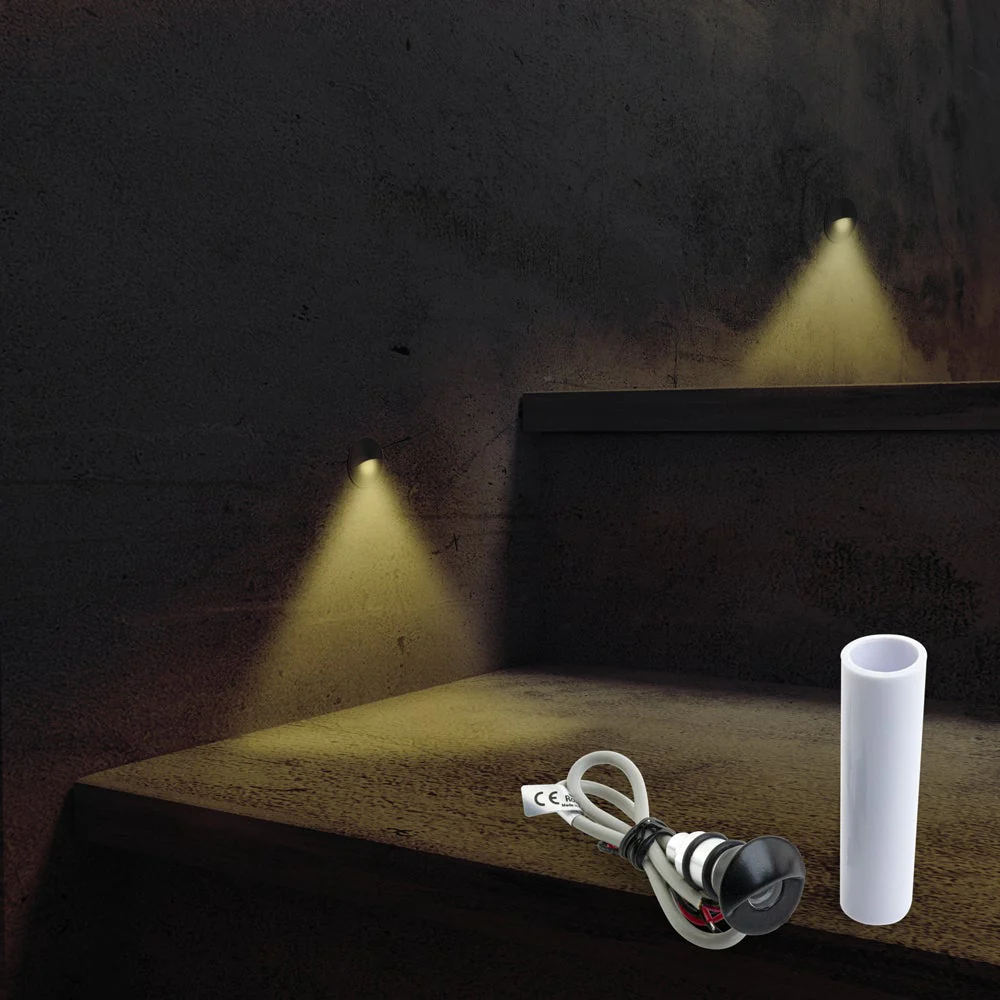 C1024WW Recessed Step Light/Deck Light-Black Eyelid Light, 12V 1W 3000K(Warm White) - Image 3