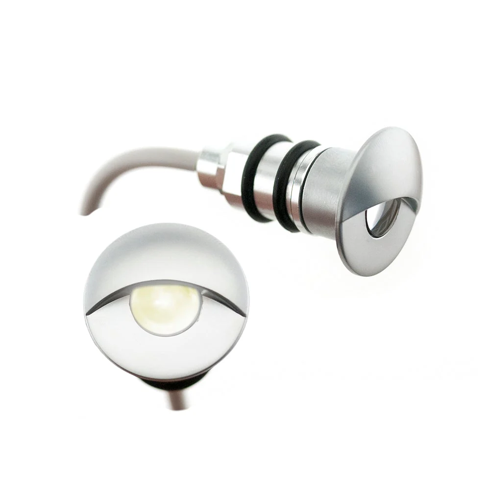 C1024WW Recessed Step Light/Deck Light Silver-Grey Eyelid Light, 12V 1W 3000K(Warm White) - Image 4