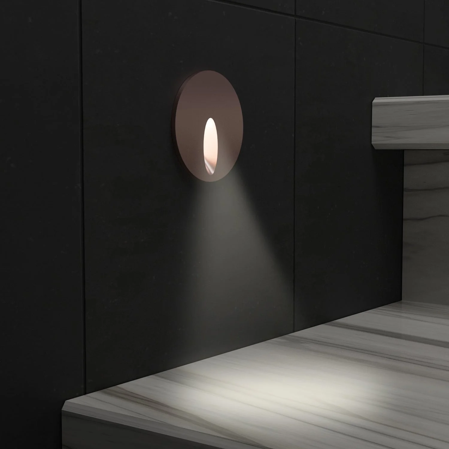 RD25-1W-3K-DB Round LED Step Light, 12V 1W 3000K(Warm White) - Image 4