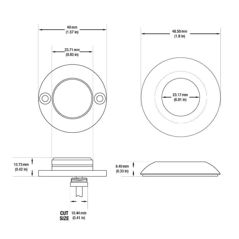Round Outdoor Dimmable LED Step Light/ Pathway Light Flat Bevel Trim Silver TYPE8 3000K, RGB - Image 2