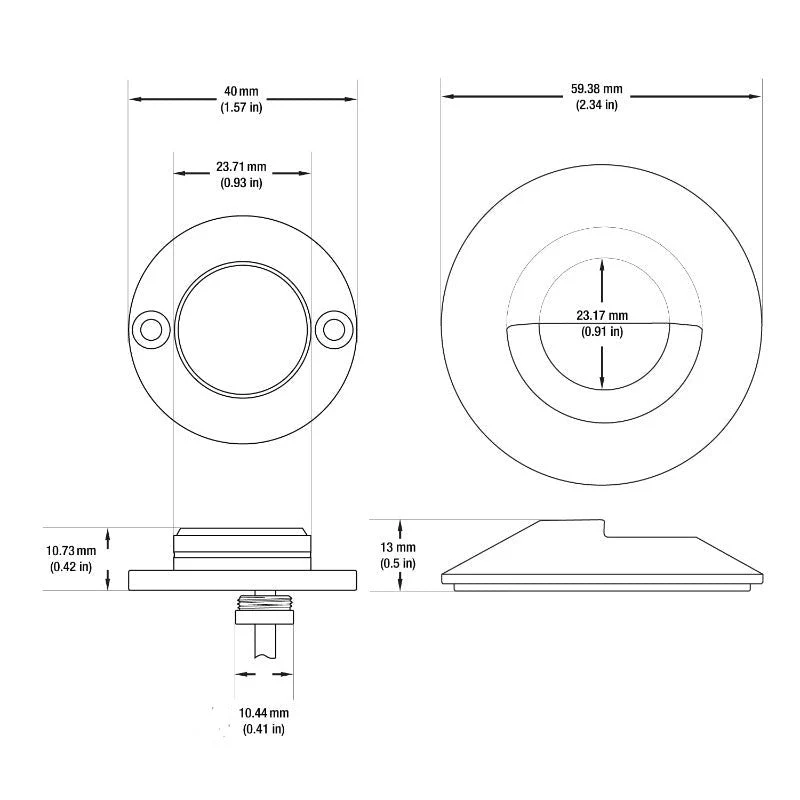 Round Outdoor Dimmable LED Step Light/ Pathway Light Flat Bevel Trim Stainless Steel TYPE4 3000K, RGB - Image 2