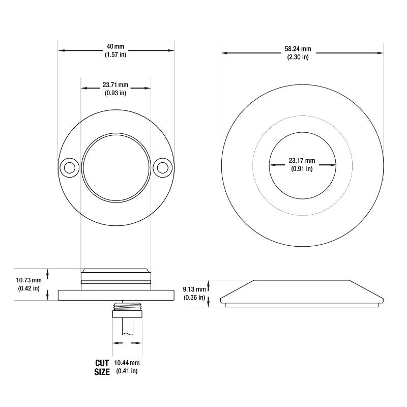 Round Outdoor Dimmable LED Step Light/ Pathway Light Flat Bevel Trim Stainless Steel TYPE5 3000K, RGB - Image 2