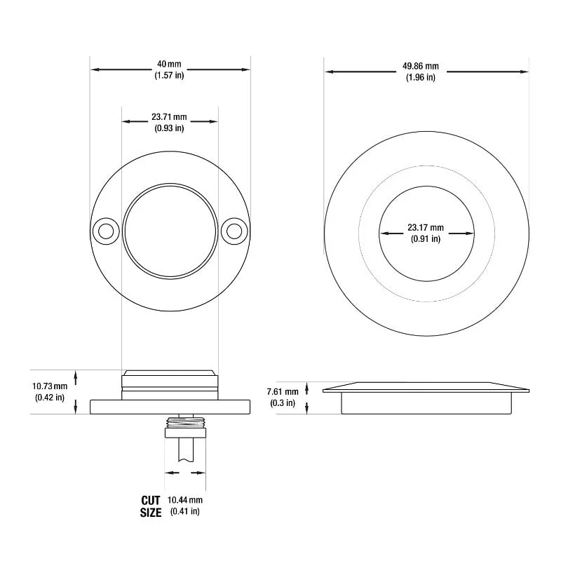 Round Outdoor Dimmable LED Step Light/ Pathway Light Flat Bevel Trim TYPE6 3000K, RGB - Image 2