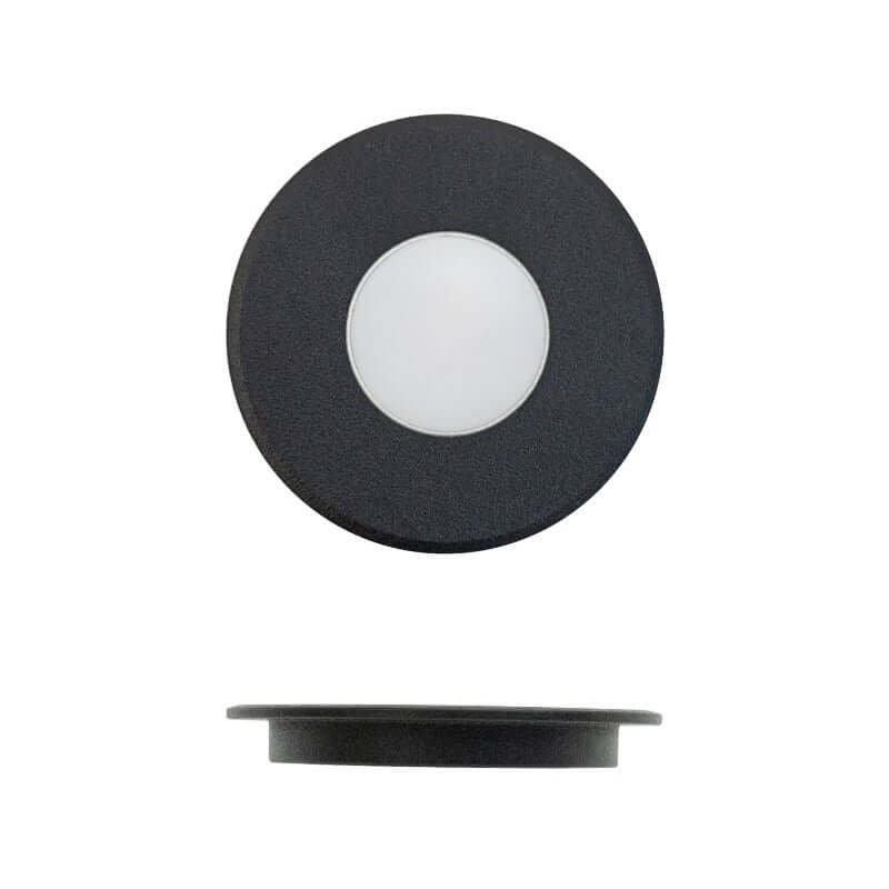 Round Outdoor Dimmable LED Step Light/ Pathway Light Flat Trim Black TYPE10 3000K, RGB - Image 3