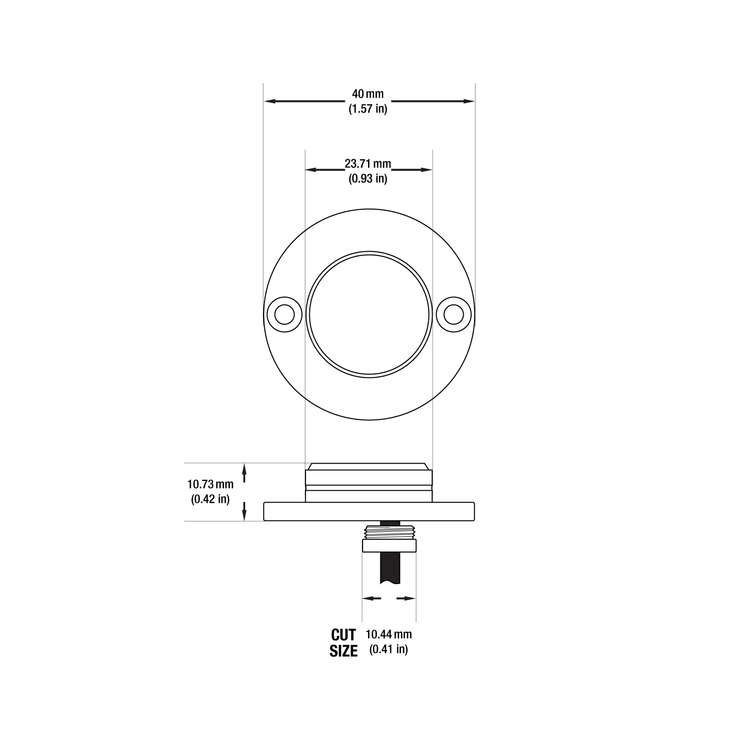 Round LED Step Light Type 1-10 UL-1014 1.2W 12V 3000K (Engine Only) - Image 3