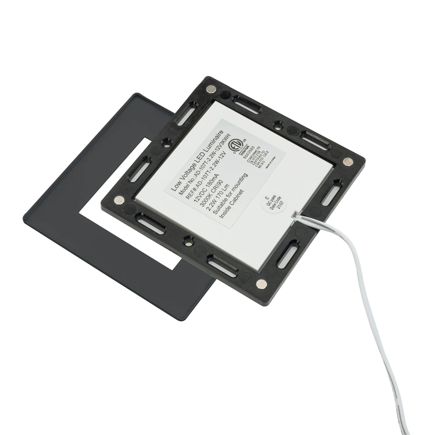AD-107T-2.2W-12V Square Cabinet Light, 12V 2.2W 3000K(Warm White) - Image 7