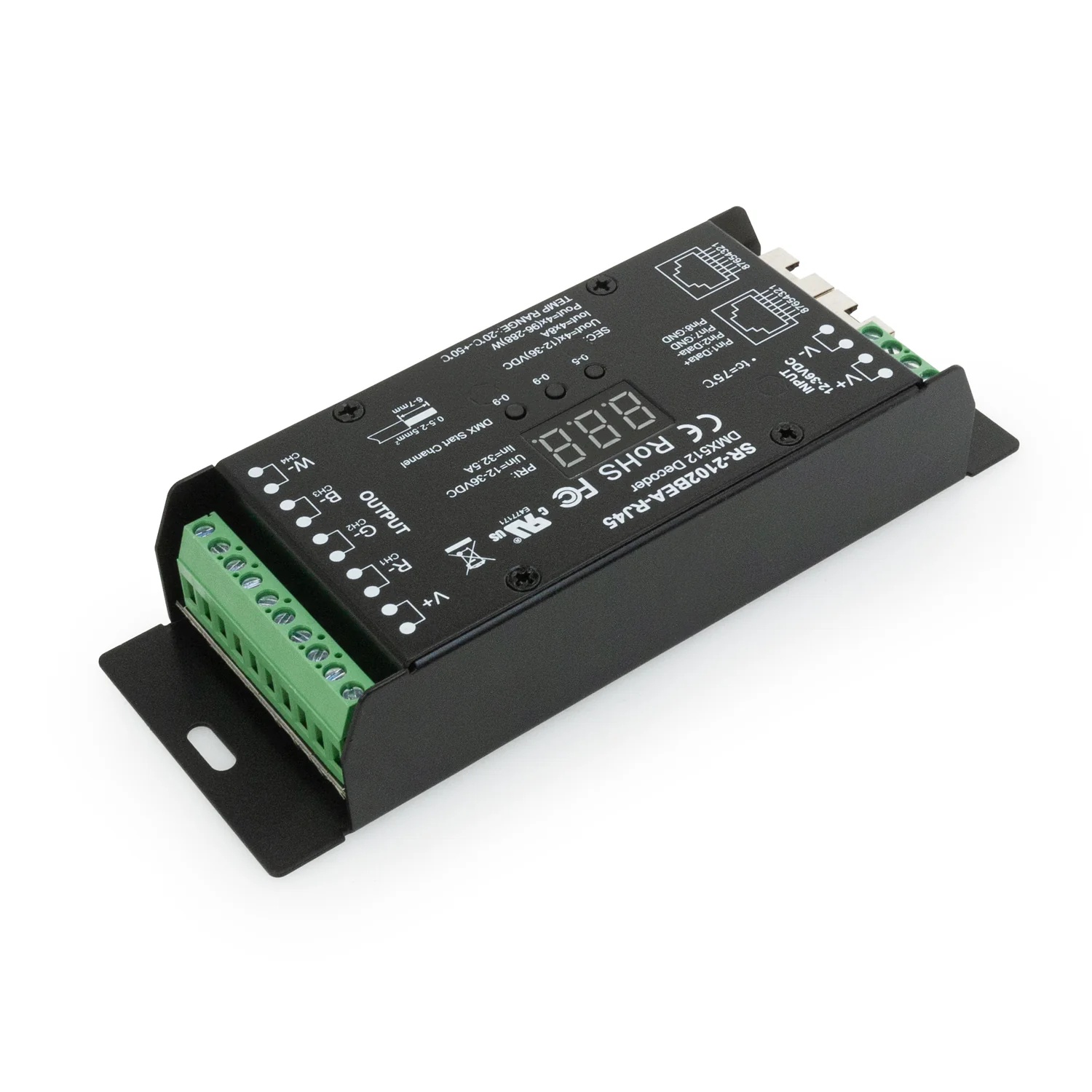SR-2102BEA-RJ45 4CH DMX512 CV Driver with RJ45 Port connector RGBW DMX512 Decoder - Image 4