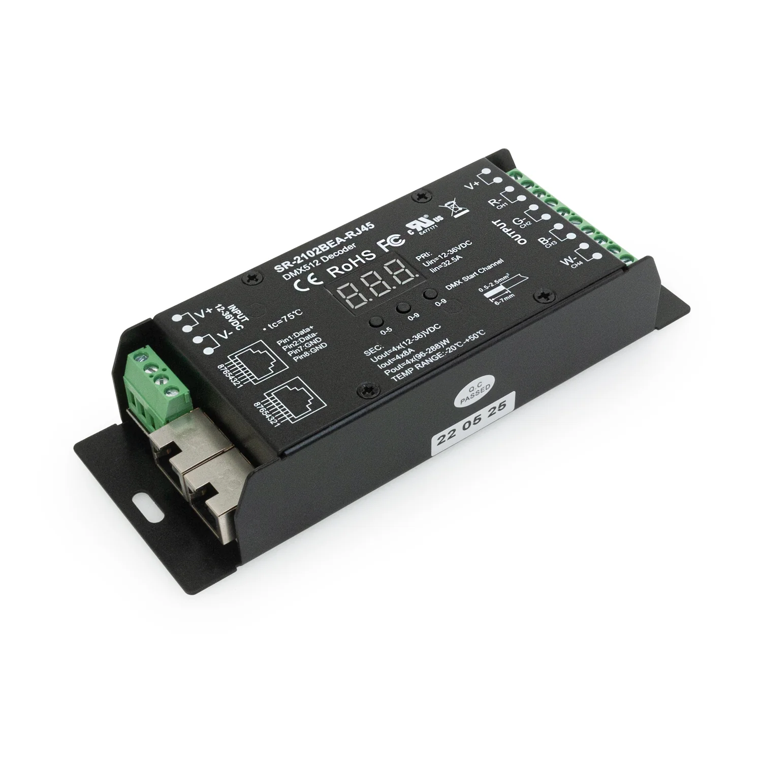 SR-2102BEA-RJ45 4CH DMX512 CV Driver with RJ45 Port connector RGBW DMX512 Decoder - Image 5