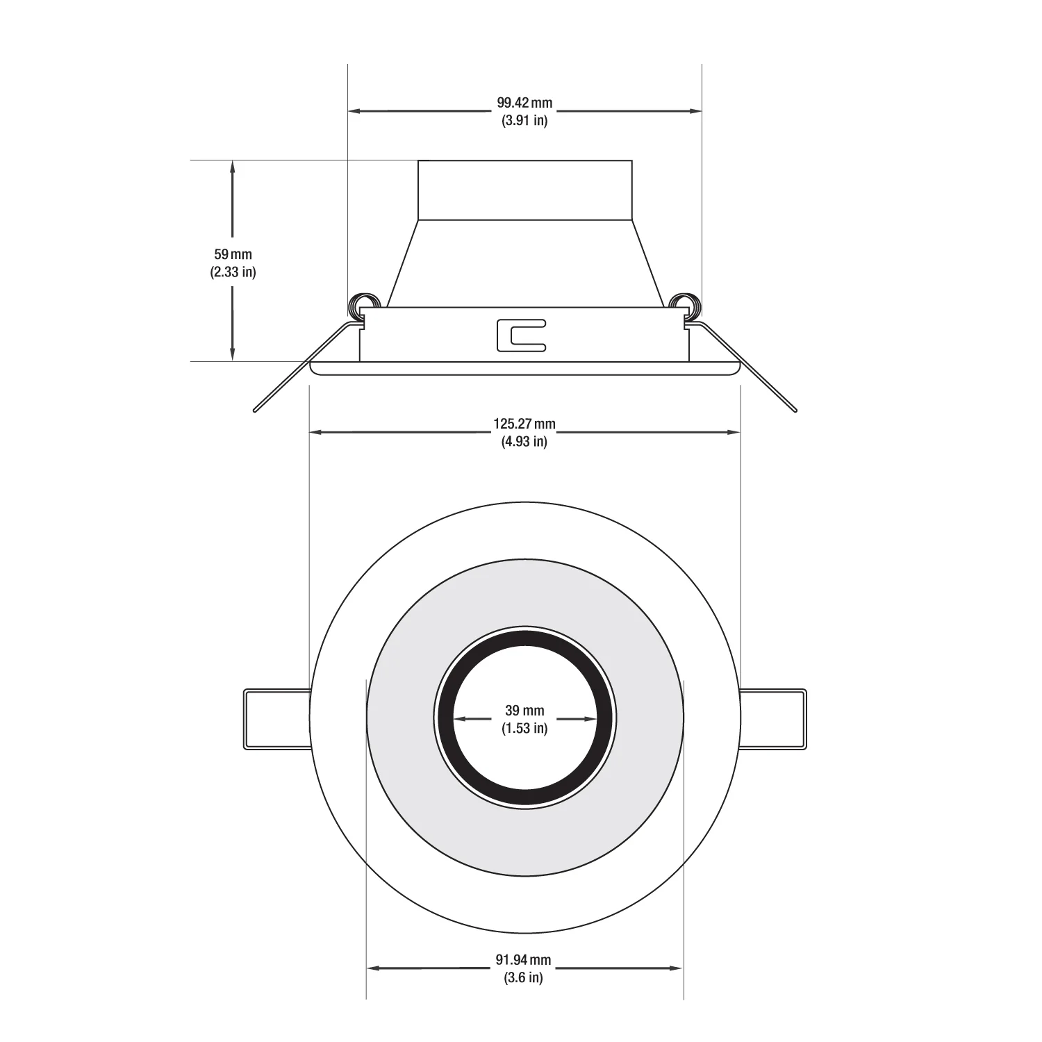 T-52 MR16 Light Fixture (White), 12V 4 inch Recessed Downlight Adjustable Reflector Trim - Image 2