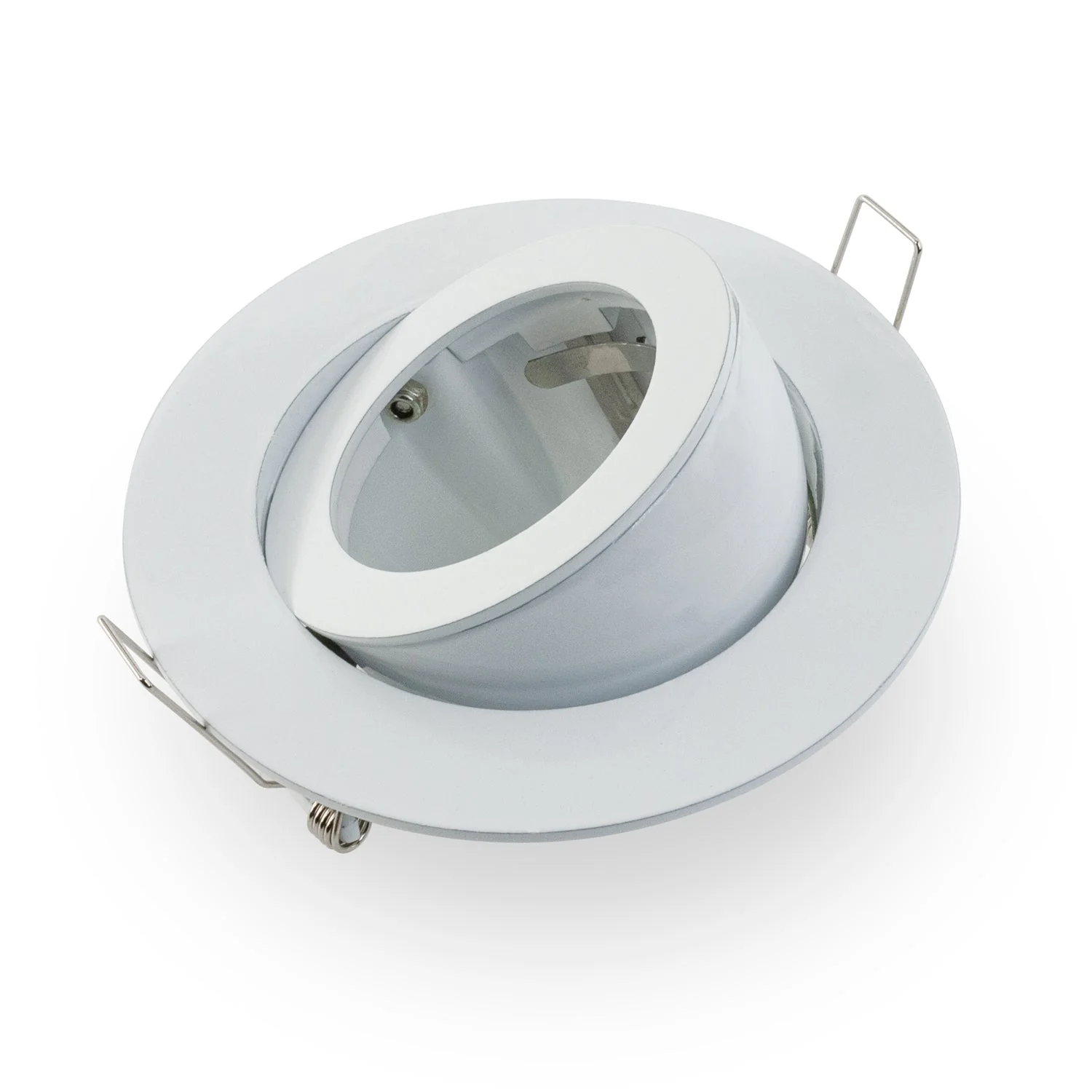T-55 MR16 Light Fixture (White), 12V 3.5 inch Round Recessed Adjustable Eyeball Trim - Image 3