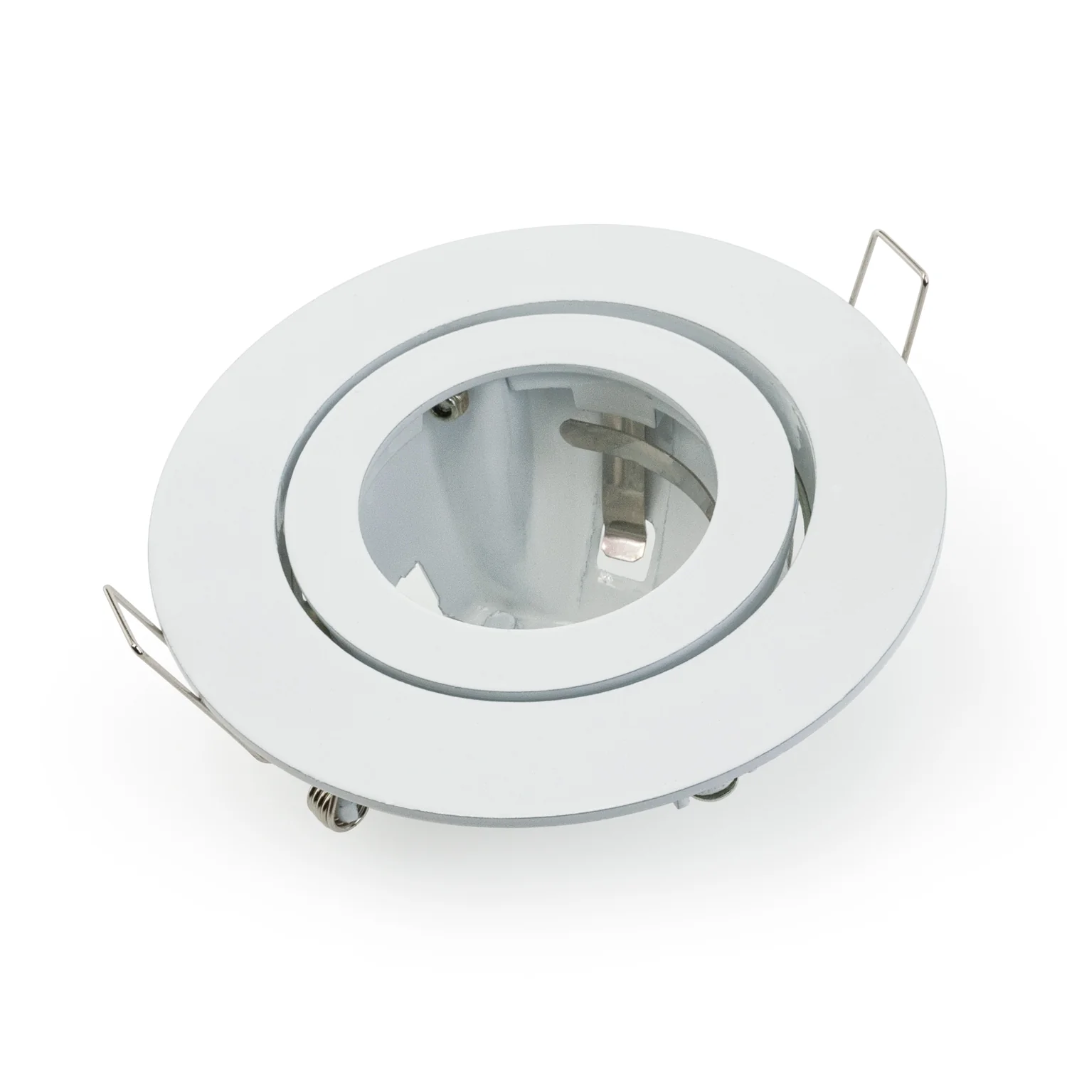 T-55 MR16 Light Fixture (White), 12V 3.5 inch Round Recessed Adjustable Eyeball Trim - Image 4