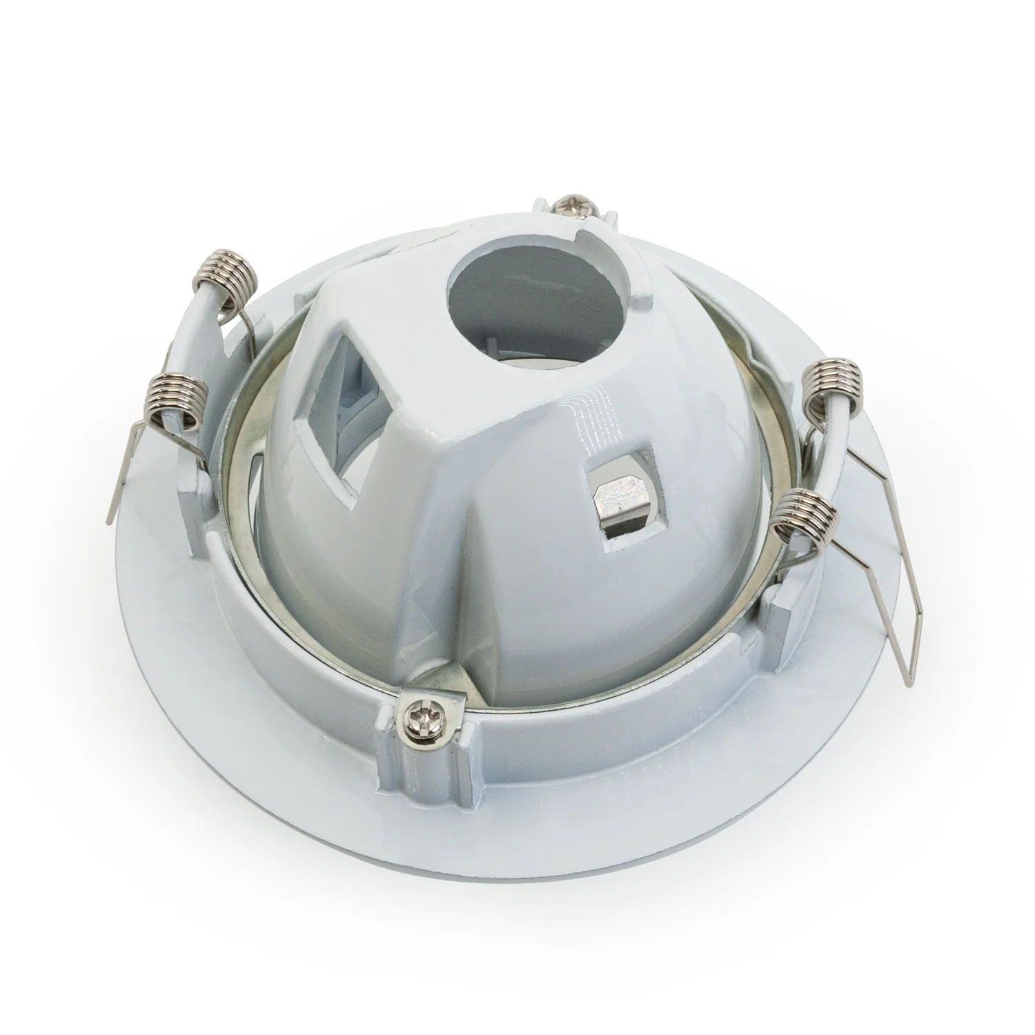 T-55 MR16 Light Fixture (White), 12V 3.5 inch Round Recessed Adjustable Eyeball Trim - Image 5