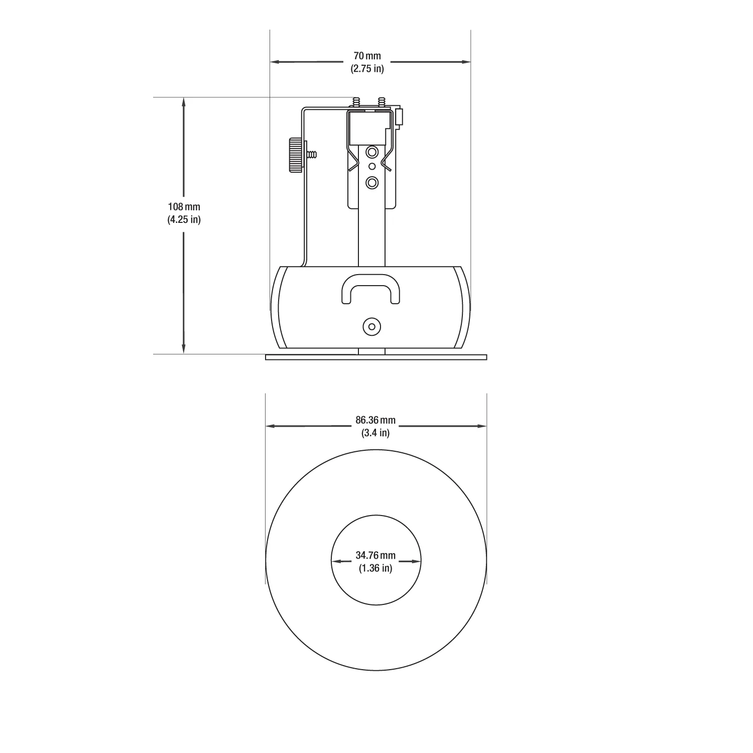 T-56 MR16 Light Fixture (White), 12V 2.75 inch Round Adjustable Slot Aperture Trim - Image 2