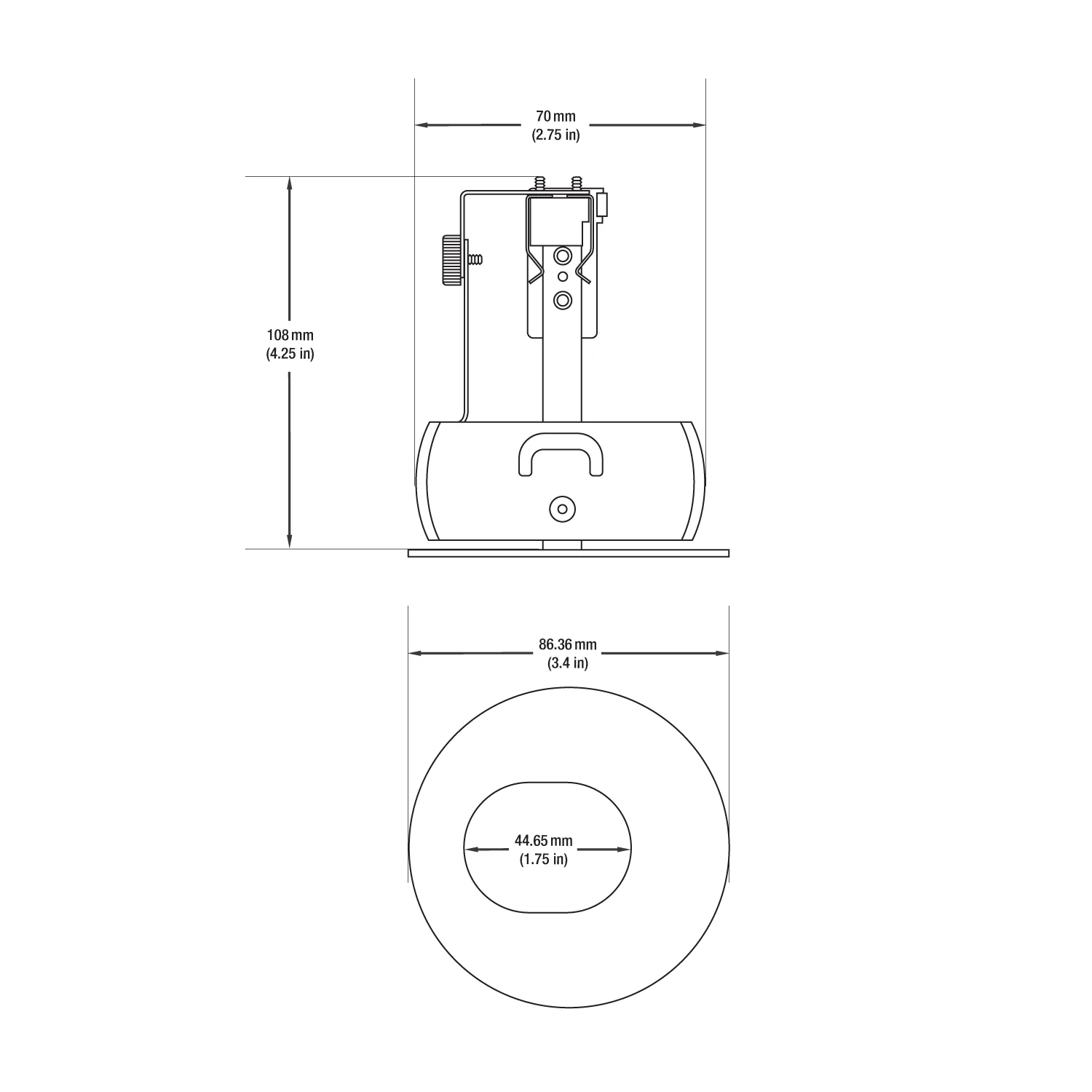 T-57 MR16 Light Fixture (White), 12V 2.75 inch Round Adjustable Slot Aperture Trim - Image 2