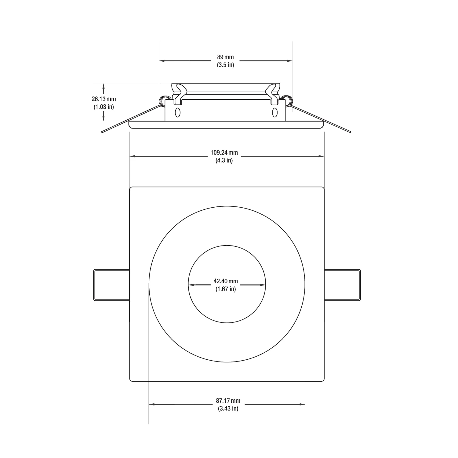 MTR-59T 12V Recessed LED Light Fixture, 3.5 inch Square White - Image 2