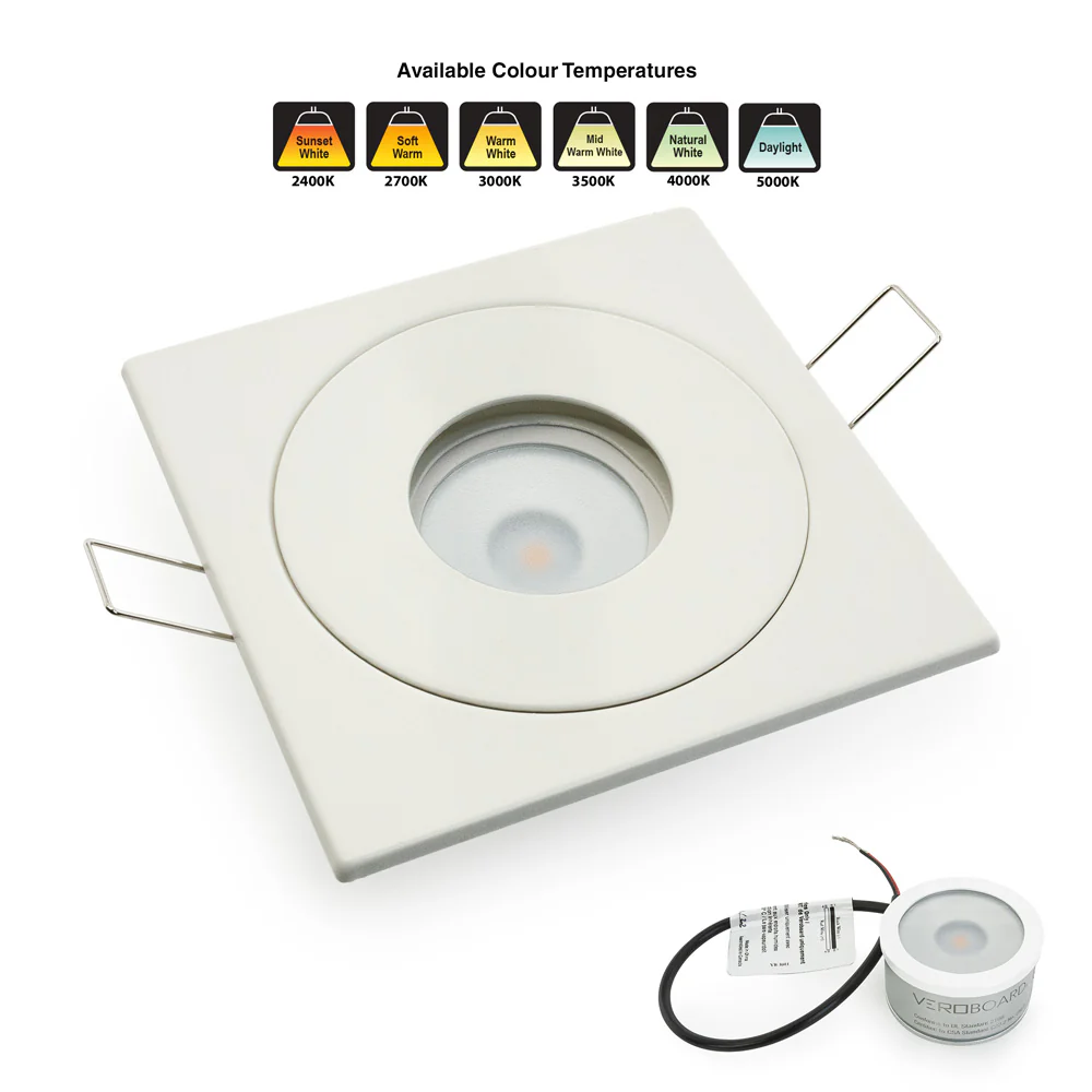 MTR-59T 12V Recessed LED Light Fixture, 3.5 inch Square White - Image 5