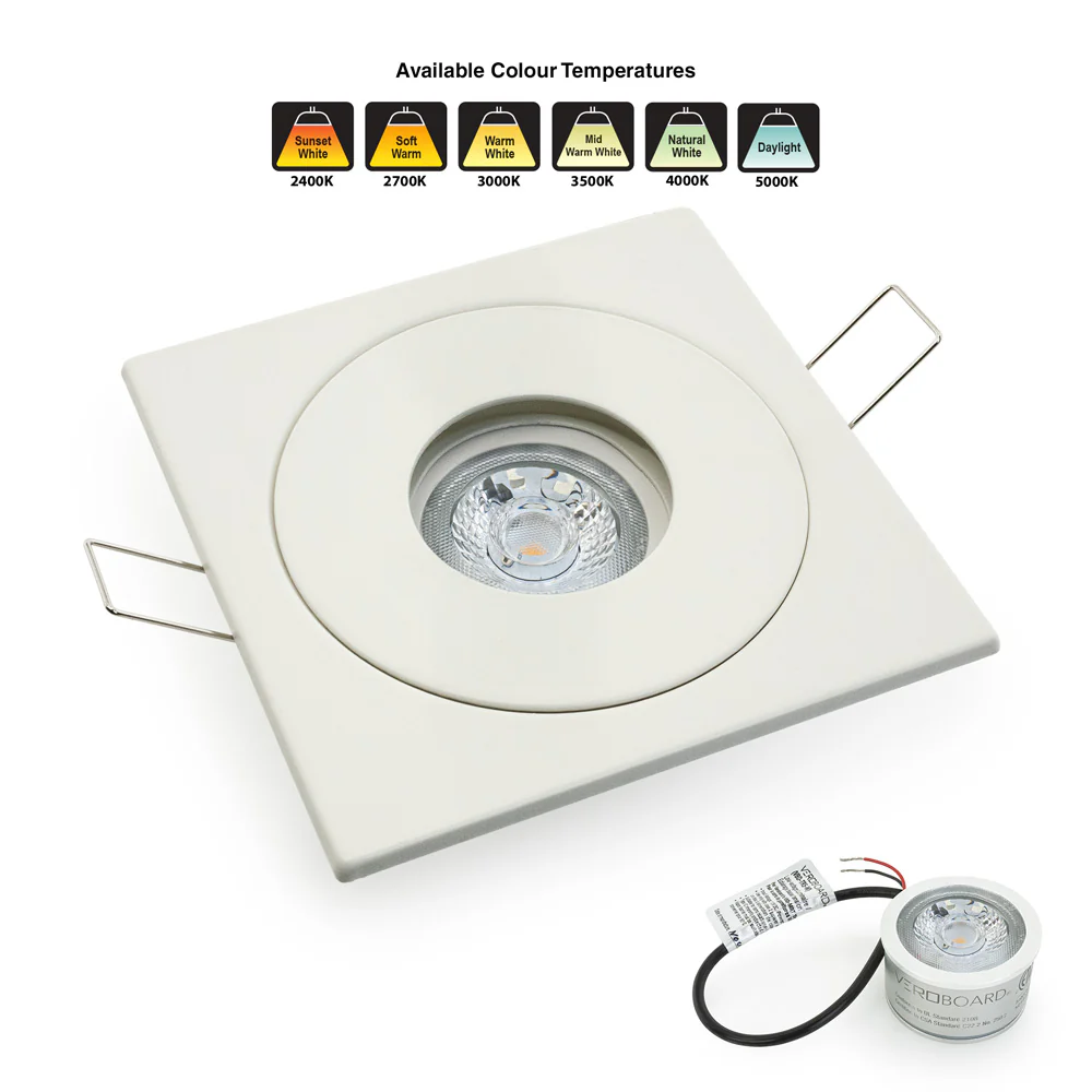 MTR-59T 12V Recessed LED Light Fixture, 3.5 inch Square White - Image 6