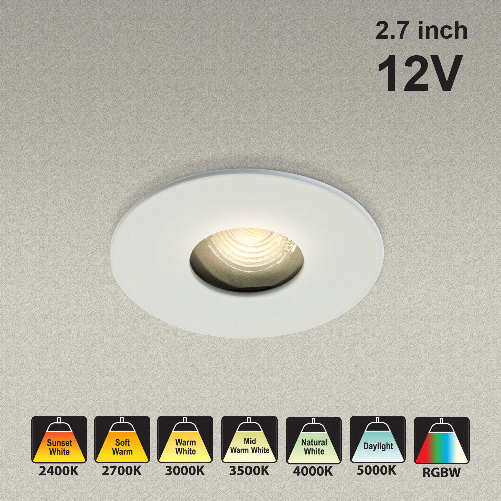 MTR-60T 12V Recessed LED Light Fixture, 2.75 inch Round White