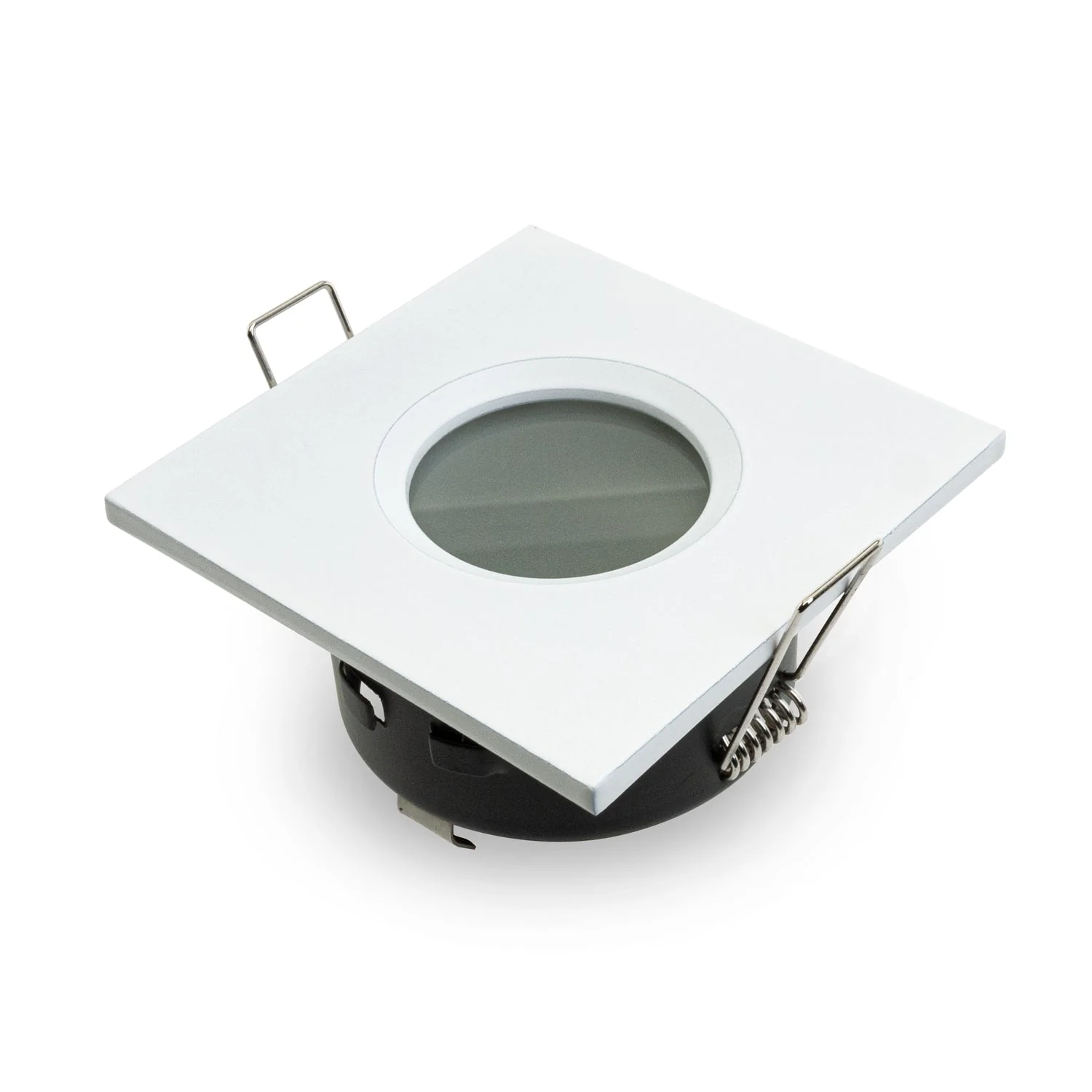 T-61 MR16 Light Fixture (White), 12V 2.75 inch Square Pinhole Trim with Frosted Glass Diffuser - Image 3