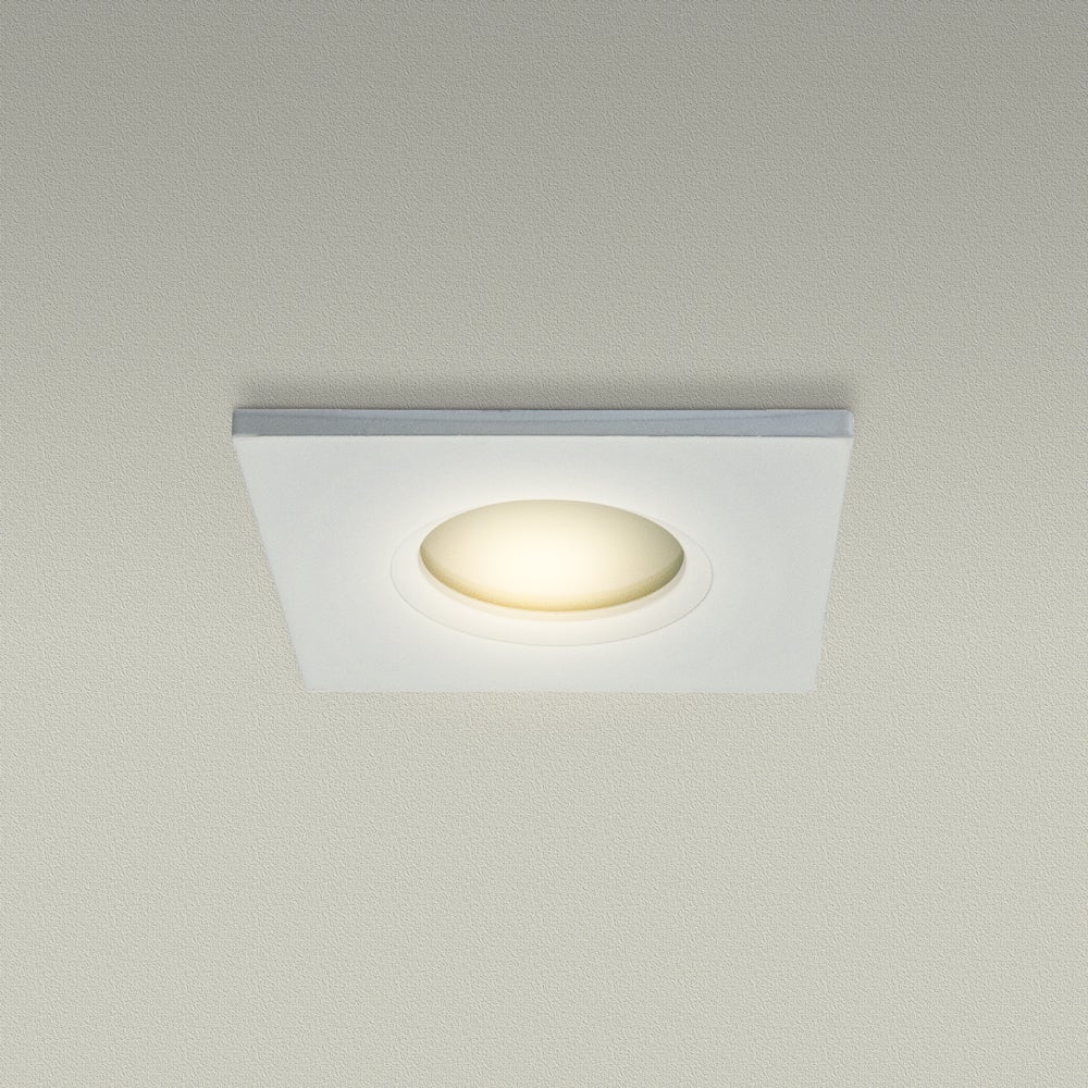 T-61 MR16 Light Fixture (White), 12V 2.75 inch Square Pinhole Trim with Frosted Glass Diffuser - Image 7