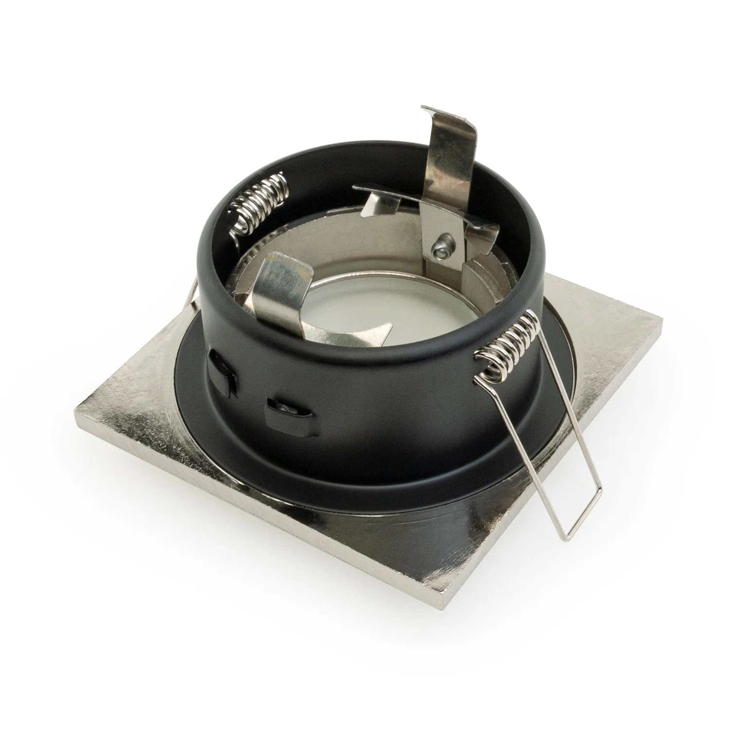 T-62 MR16 Light Fixture (Nickel Chrome), 12V 3 inch Square Pinhole Trim with Frosted Glass Diffuser - Image 4