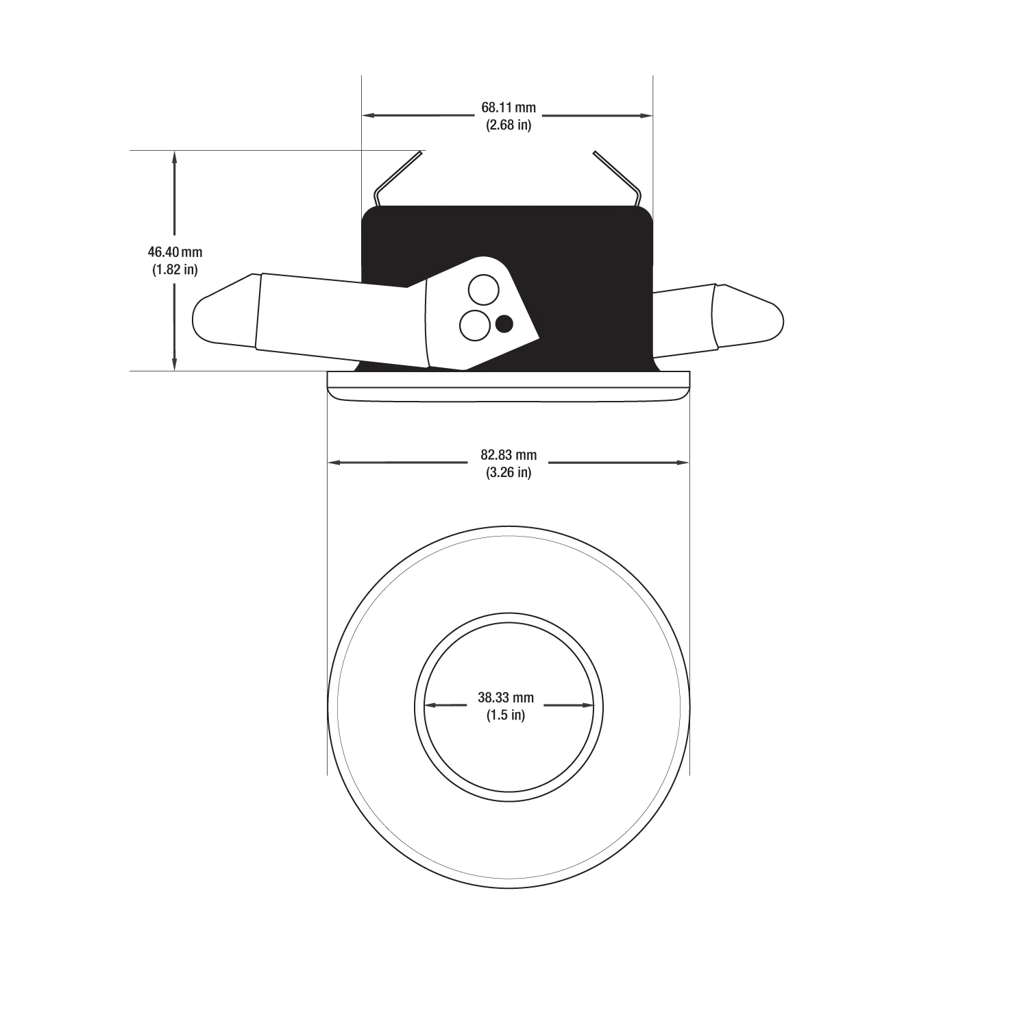 T-63 MR16 Light Fixture (White), 12V 2.5 inch Round Pinhole Trim with Frosted Glass Diffuser - Image 2