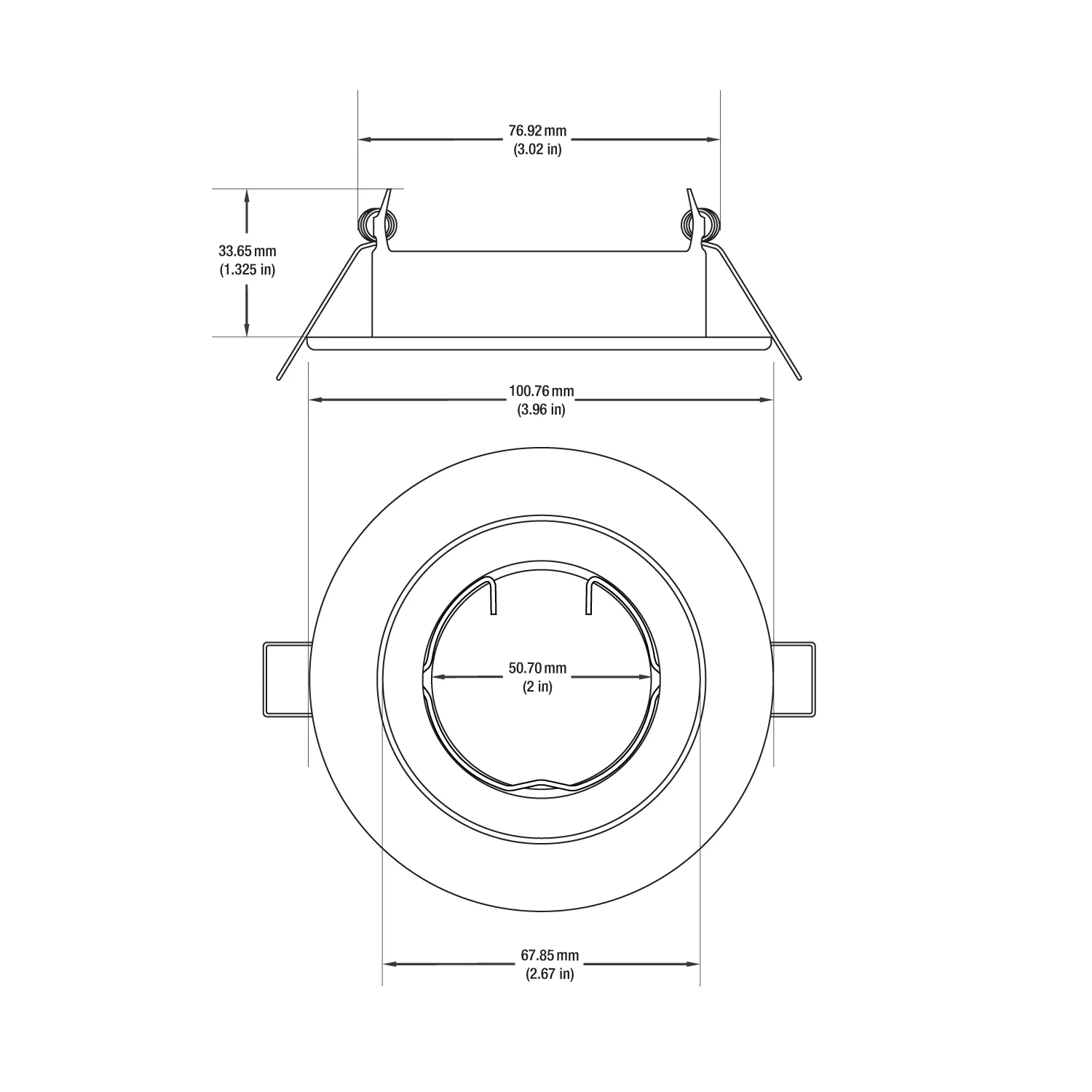 MTR-65T 12V Recessed LED Light Fixture, 3 inch Round Nickel Chrome - Image 2