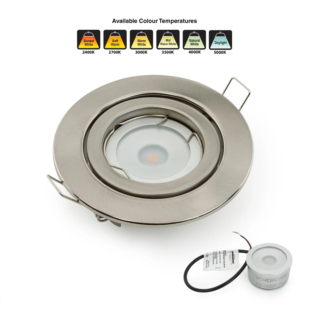 MTR-65T 12V Recessed LED Light Fixture, 3 inch Round Nickel Chrome - Image 5