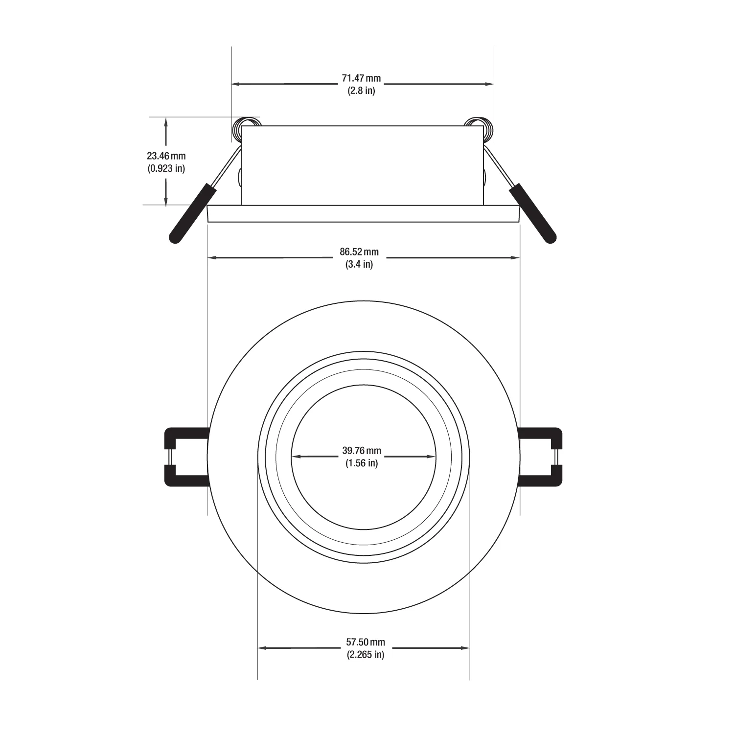 MTR-70T 12V Recessed LED Light Fixture, 3 inch Round Recessed Brushed Chrome - Image 2