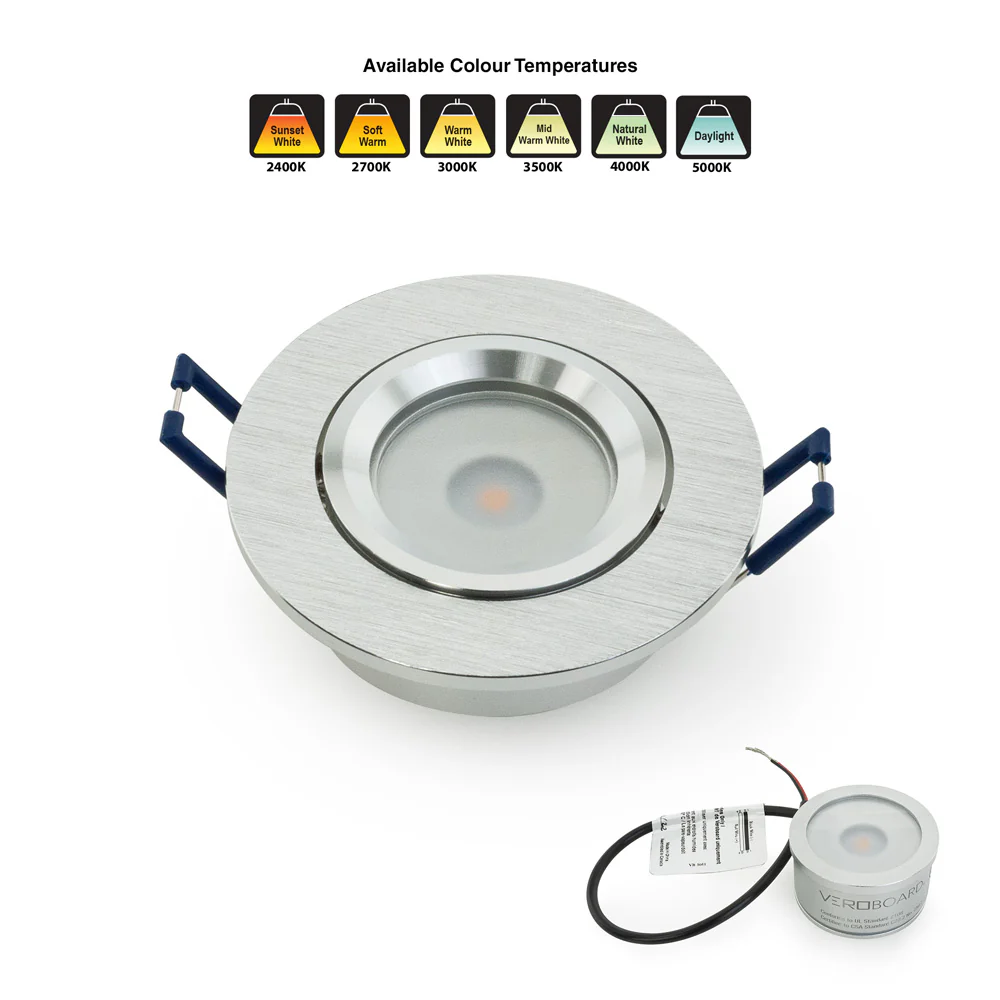 MTR-70T 12V Recessed LED Light Fixture, 3 inch Round Recessed Brushed Chrome - Image 5