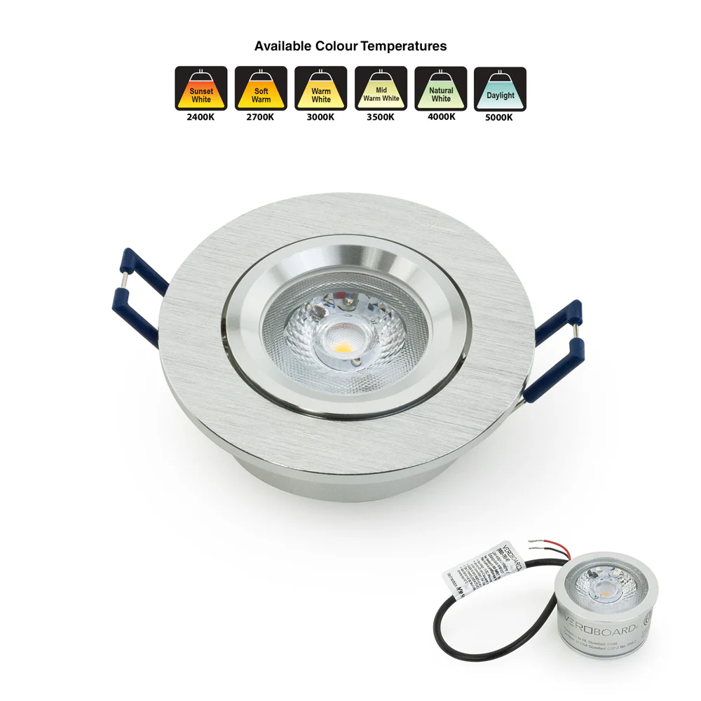 MTR-70T 12V Recessed LED Light Fixture, 3 inch Round Recessed Brushed Chrome - Image 6