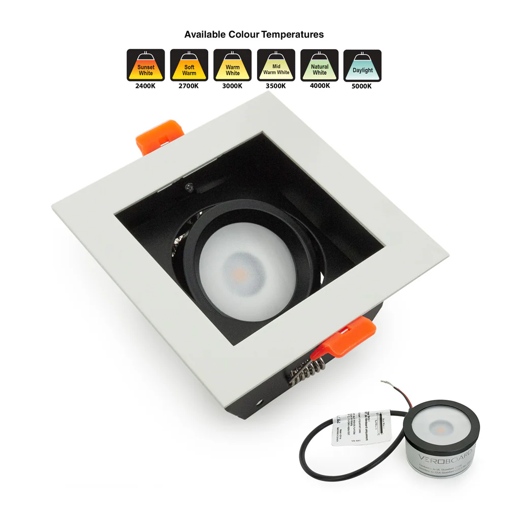 MTR-75T Recessed LED Light Fixture, 3.5 inch Single Head Square White - Image 5