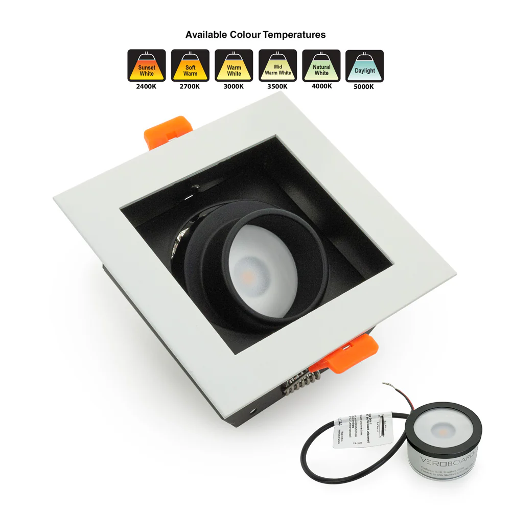 MTR-76T Recessed LED Light Fixture, 3.5 Single Head Square White - Image 5