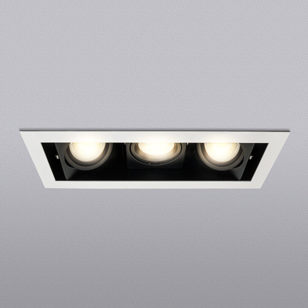 MTR-77T Recessed LED Light Fixture, 9 inch Triple Head Rectangular White - Image 11
