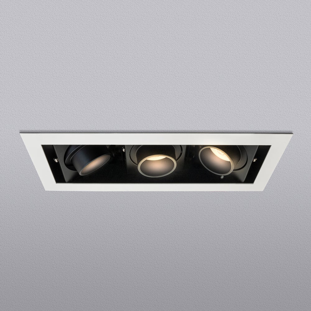 MTR-78T Recessed LED Light Fixture, 9 inch Triple Head Rectangular White - Image 11