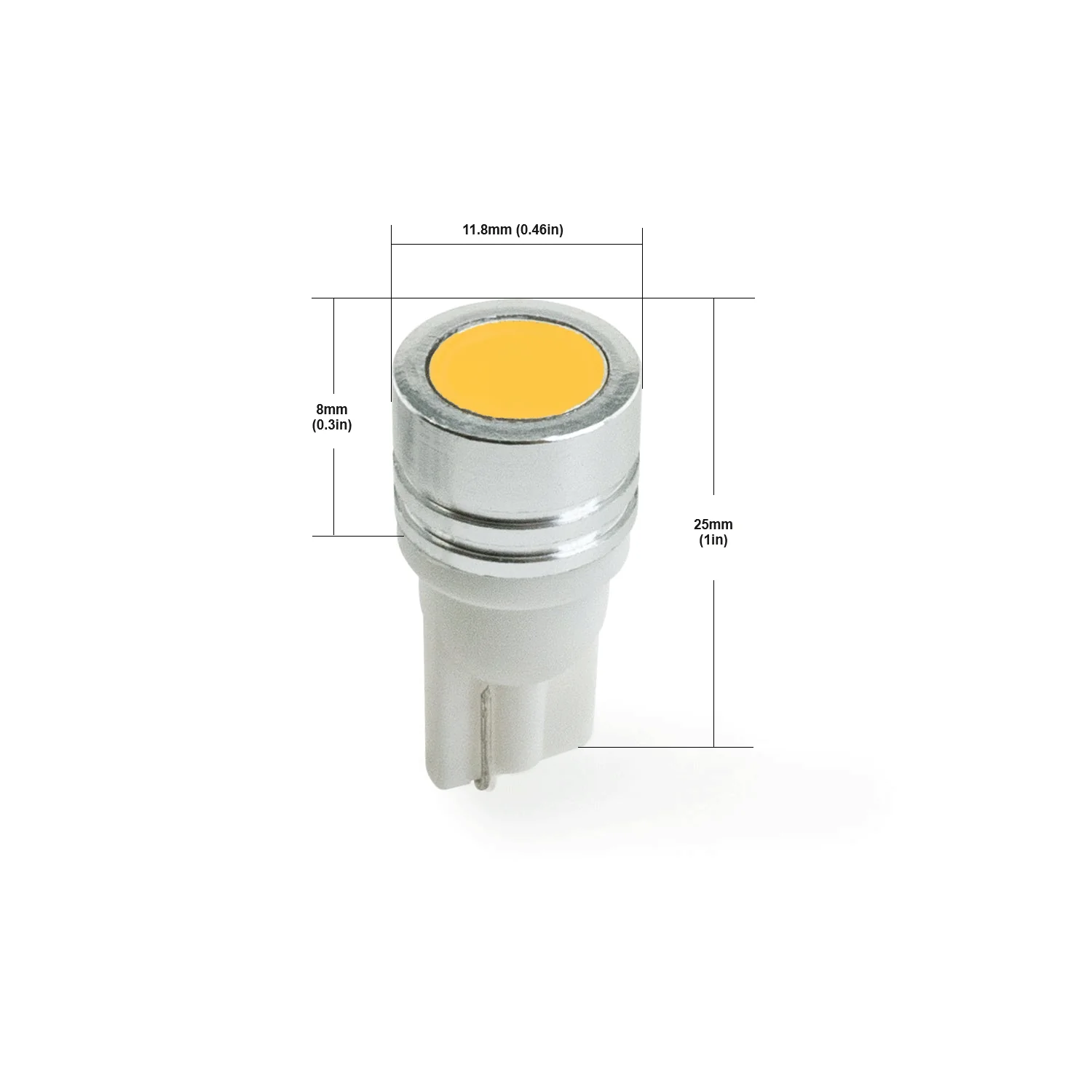 T10 Wedge Base, 194-168 LED Bulb COB 12V 1W 3000K(Warm White) - Image 2