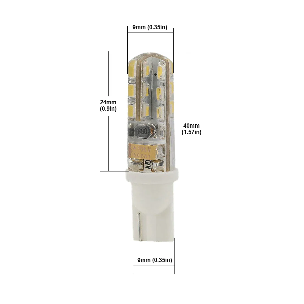 T10 Wedge Base LED Bulb, 12V 1W 6000K(Cool White) - Image 2